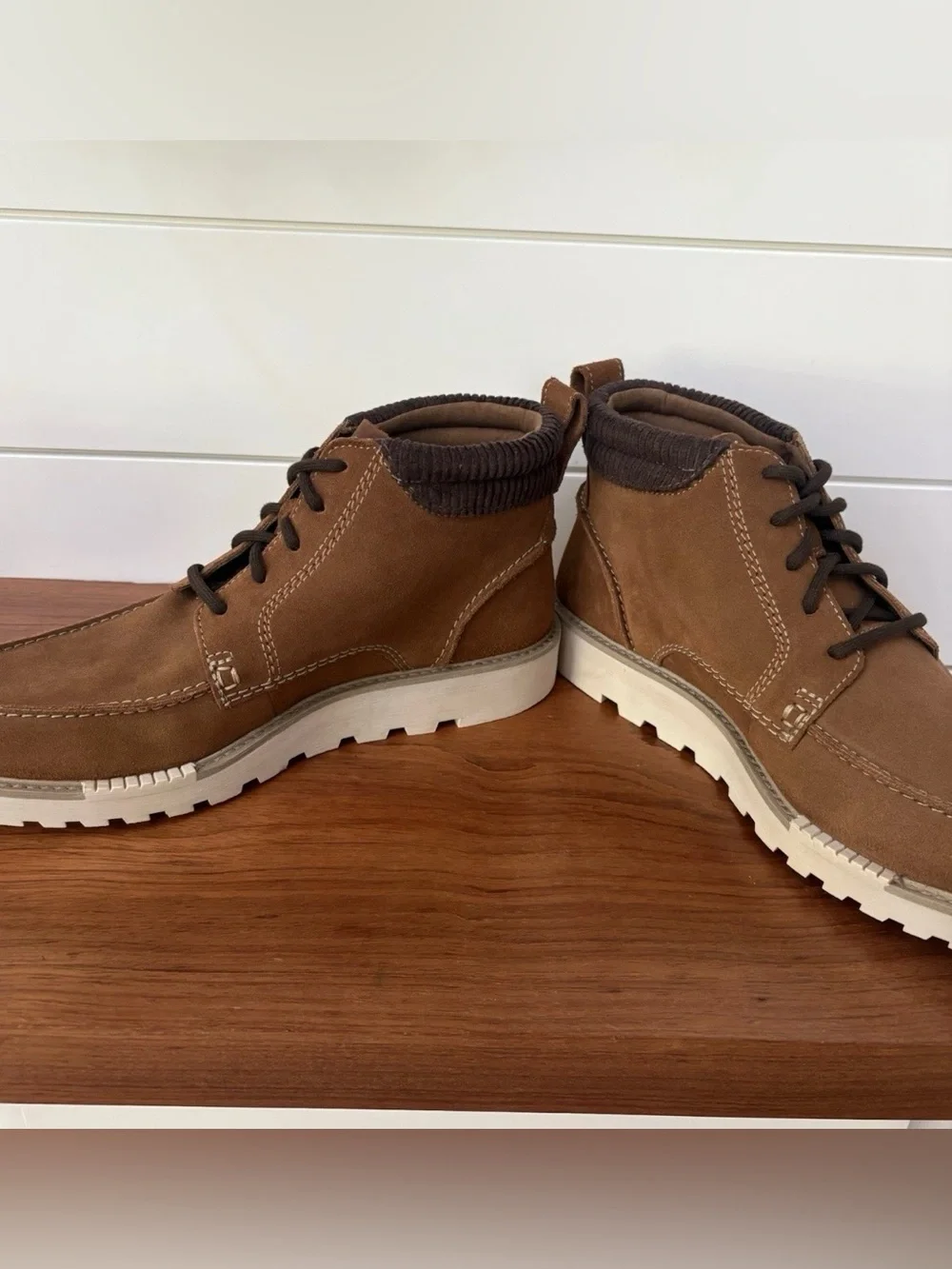 Clarks Men's Barnes Mid Oxford Chukka Boots Brown Suede Size 12 US Business Work
